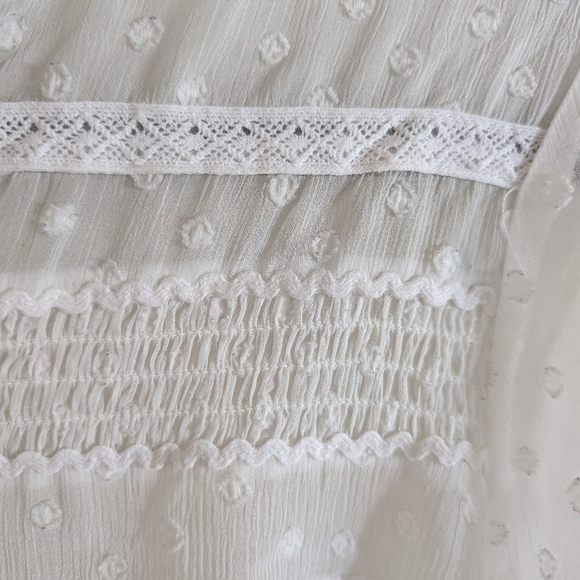 Dot Sheer Blouse - Picture 3 of 4